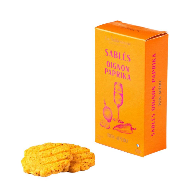 Biscotti sablés salati aperitivo cipolla e paprika - astuccio 40 g
