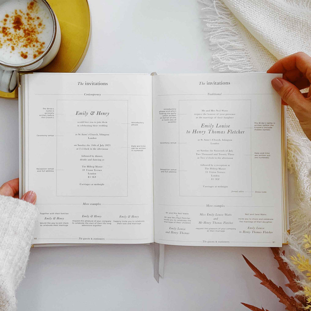 Planner di nozze di lusso Blush and Gold con dettagli in foglia oro