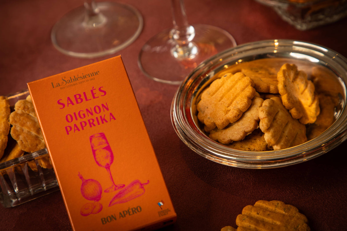 Biscotti sablés salati aperitivo cipolla e paprika - astuccio 40 g