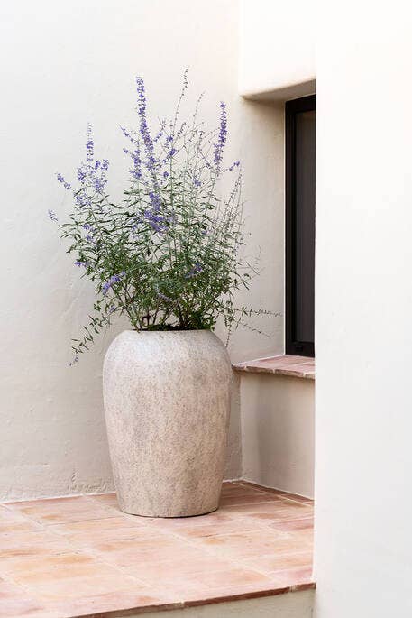 Vaso Lena XS travertino beige - Ø40 × H51 cm