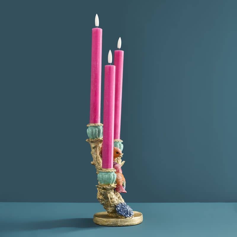Candelabro Uccellino in poliresina, 22 x 12 x 20 cm