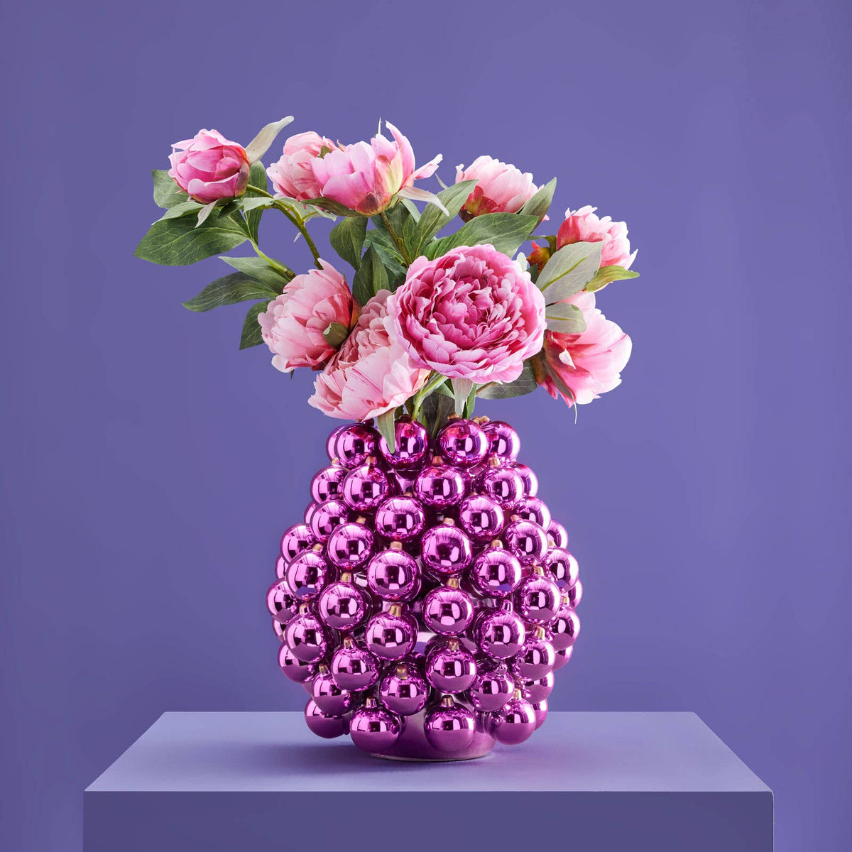 Vaso Boule, Grès lilla, 25 x 25 x 28 cm