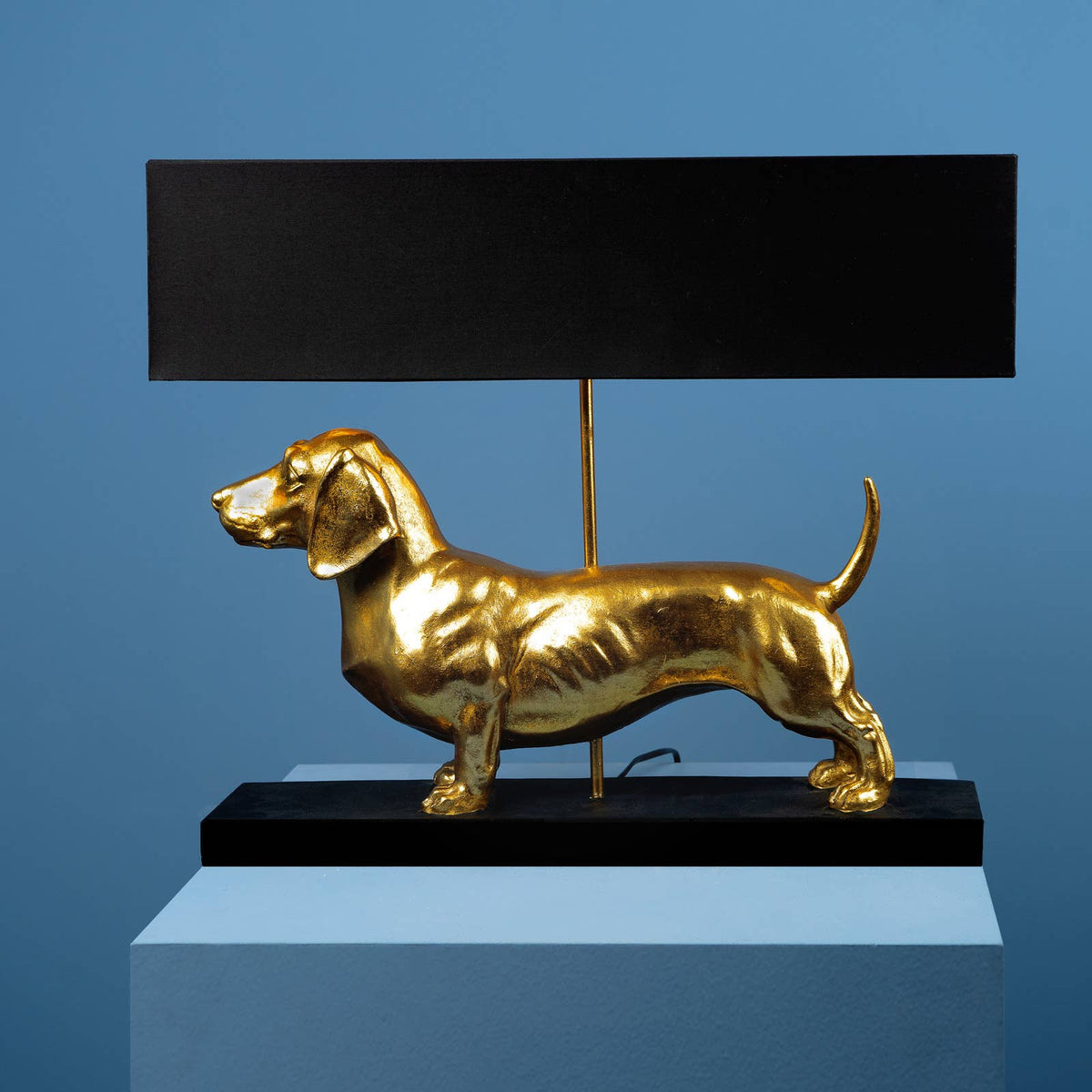 Lampada da tavolo Vienna nero/oro, poli, 60 x 14 x 48