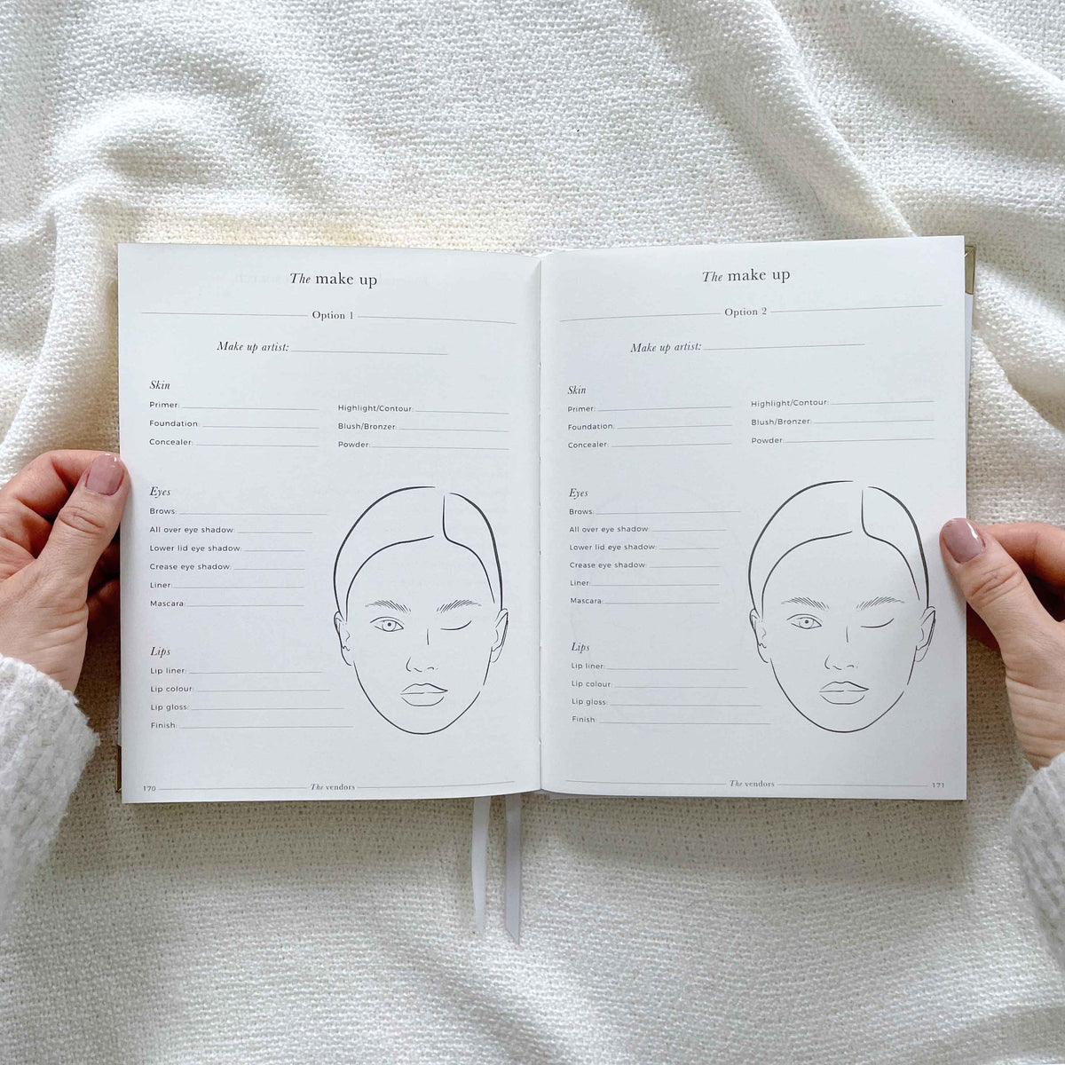 Planner di nozze di lusso Blush and Gold con dettagli in foglia oro