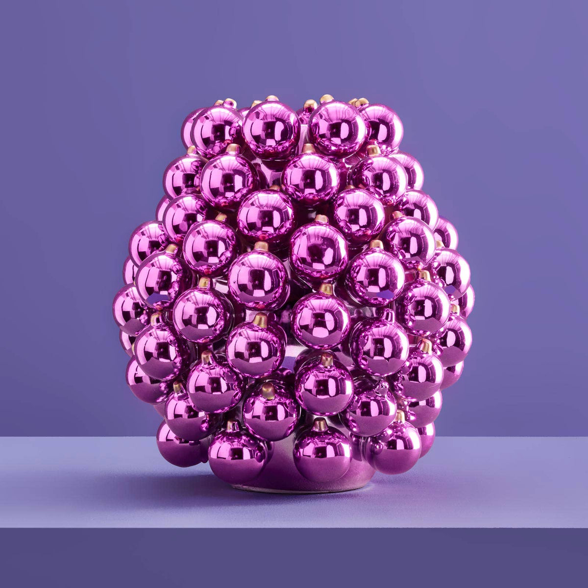 Vaso Boule, Grès lilla, 25 x 25 x 28 cm