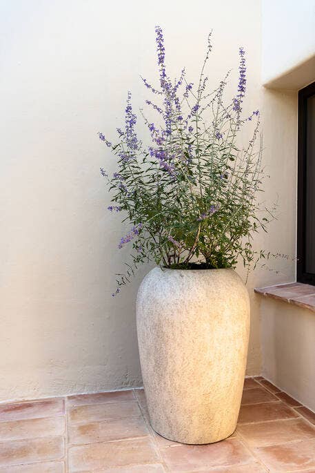 Vaso Lena XS travertino beige - Ø40 × H51 cm