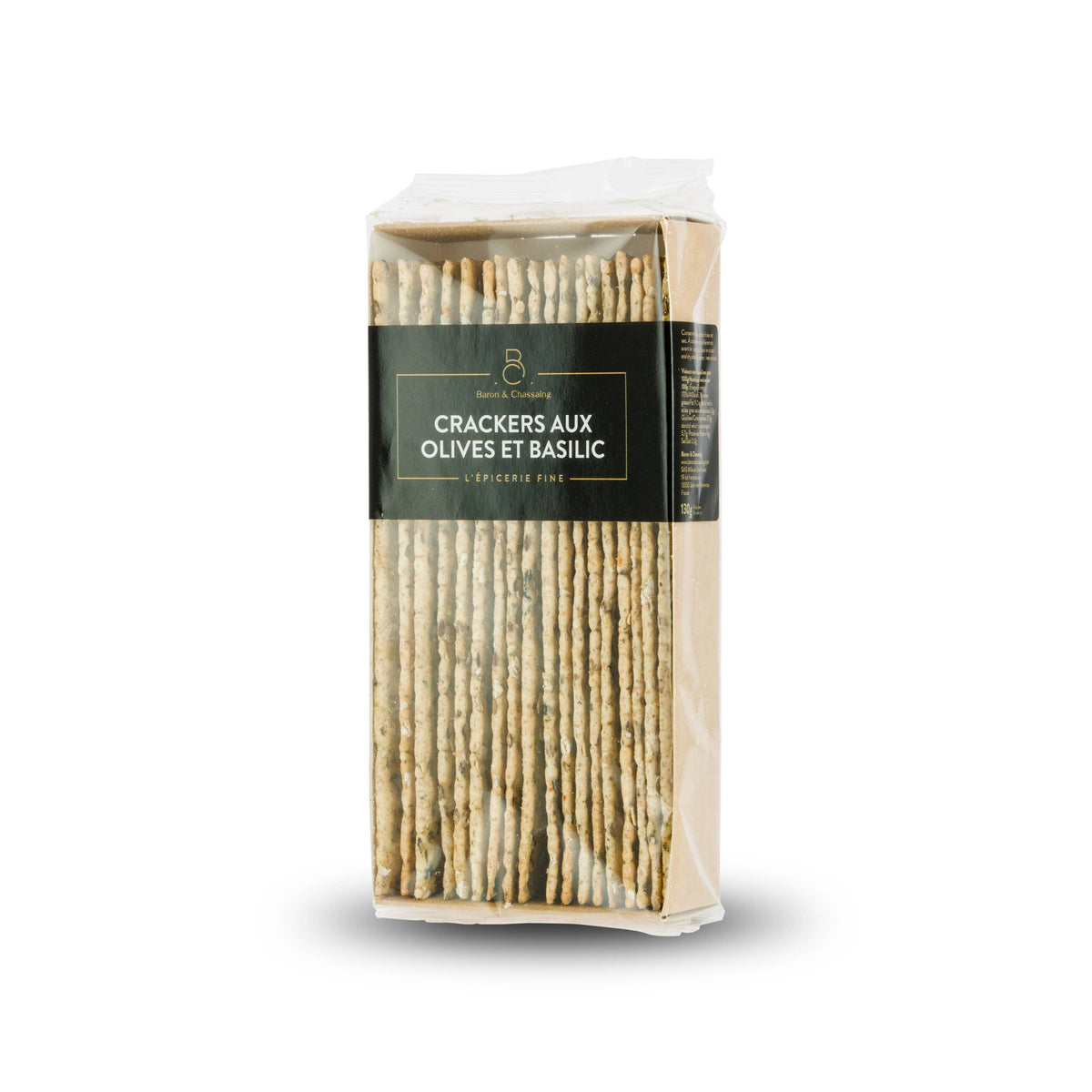 Cracker alle olive e basilico - 130 g, formato allungato