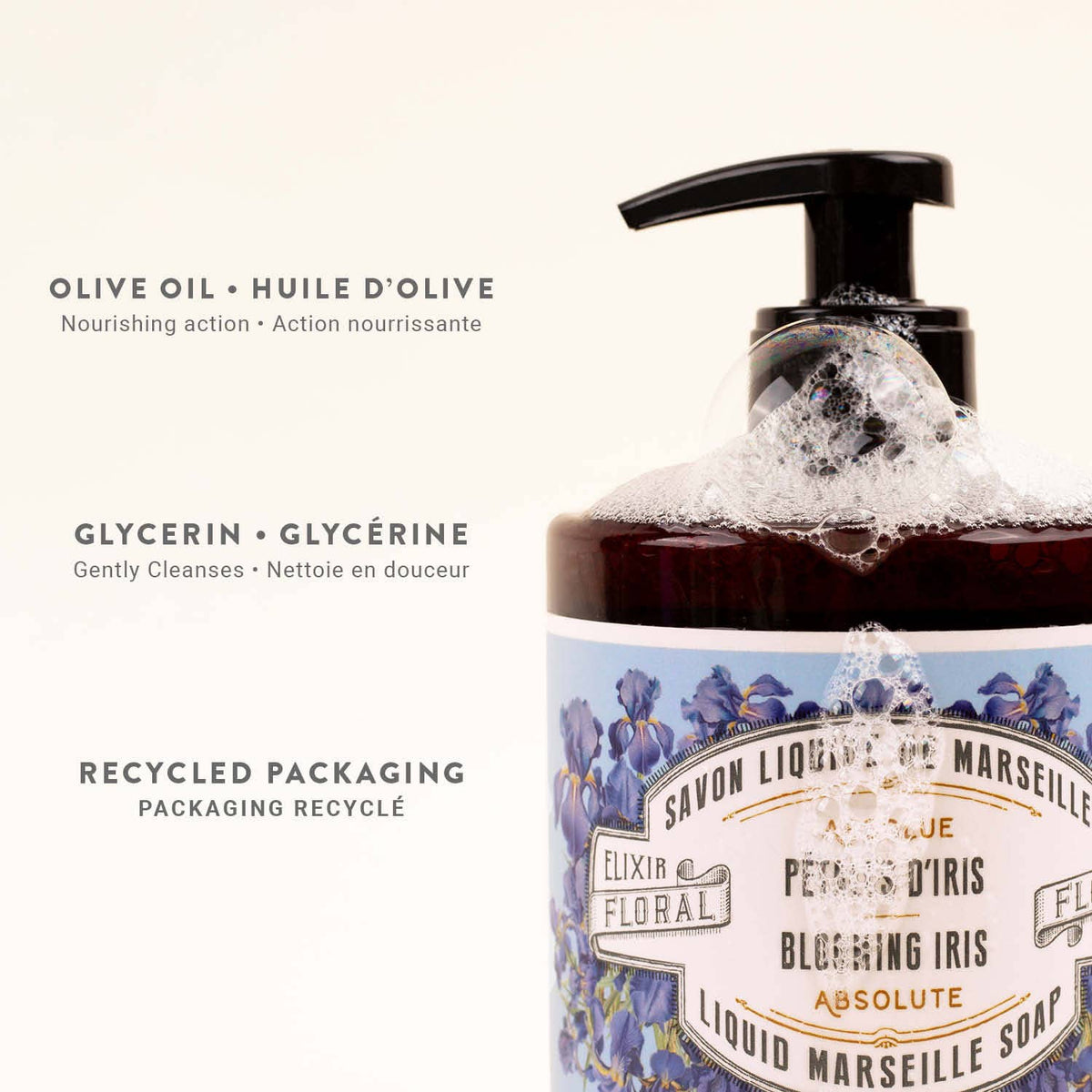 Sapone liquido di Marsiglia 500 ml | Petali di iris